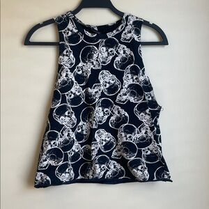 Topshop Skull Print Sleeveless Top Size 6